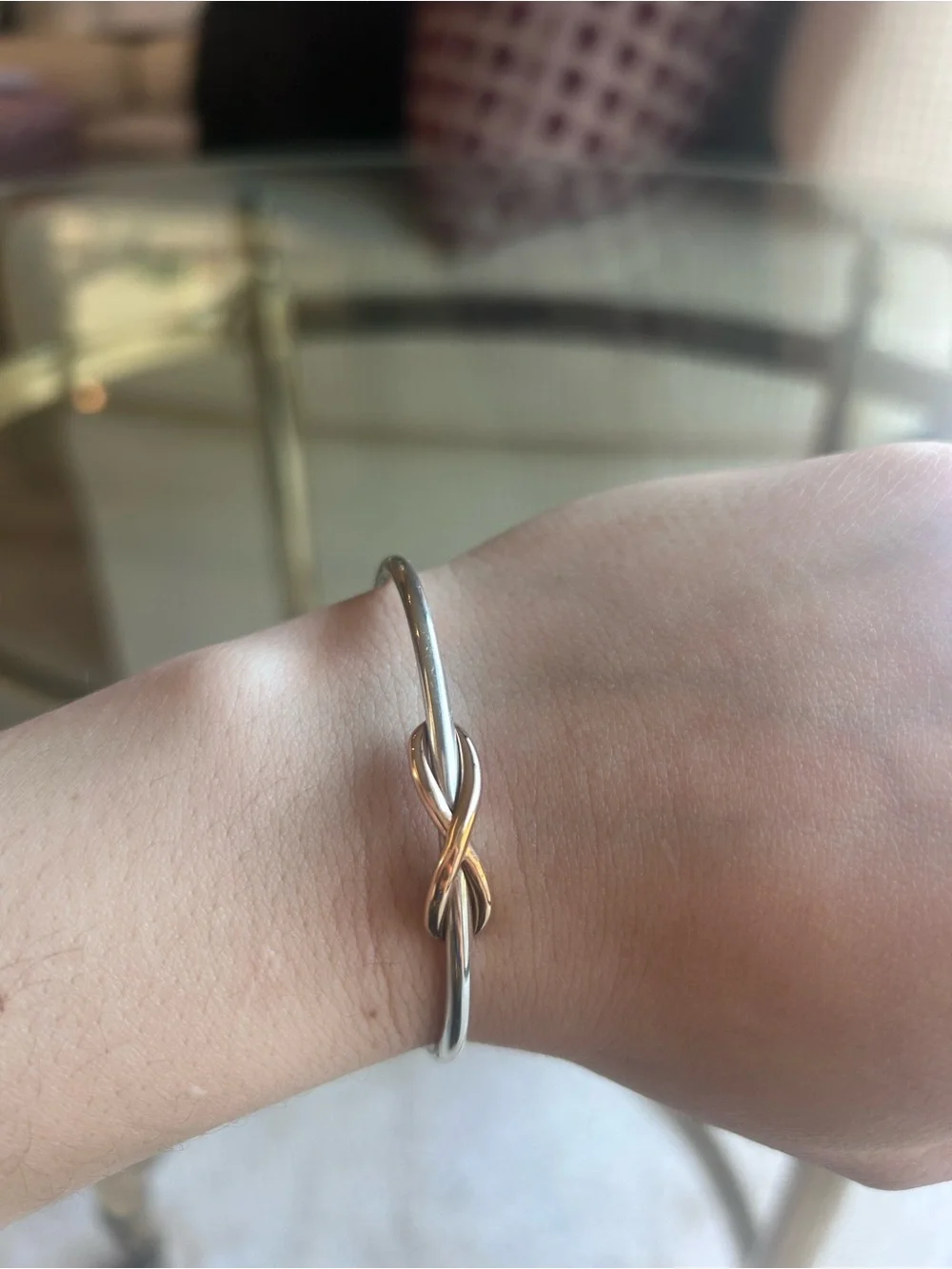 Tiffany & Co Infinity 18K Gold and Sterling Silver Cuff Bracelet - Picture 7 of 8